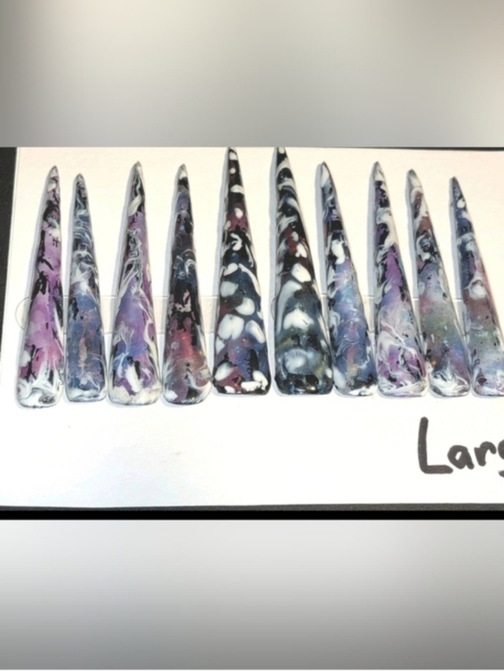 Hand CRAFTED 4xlcustom Stiletto Press-On Nails in Marble Print